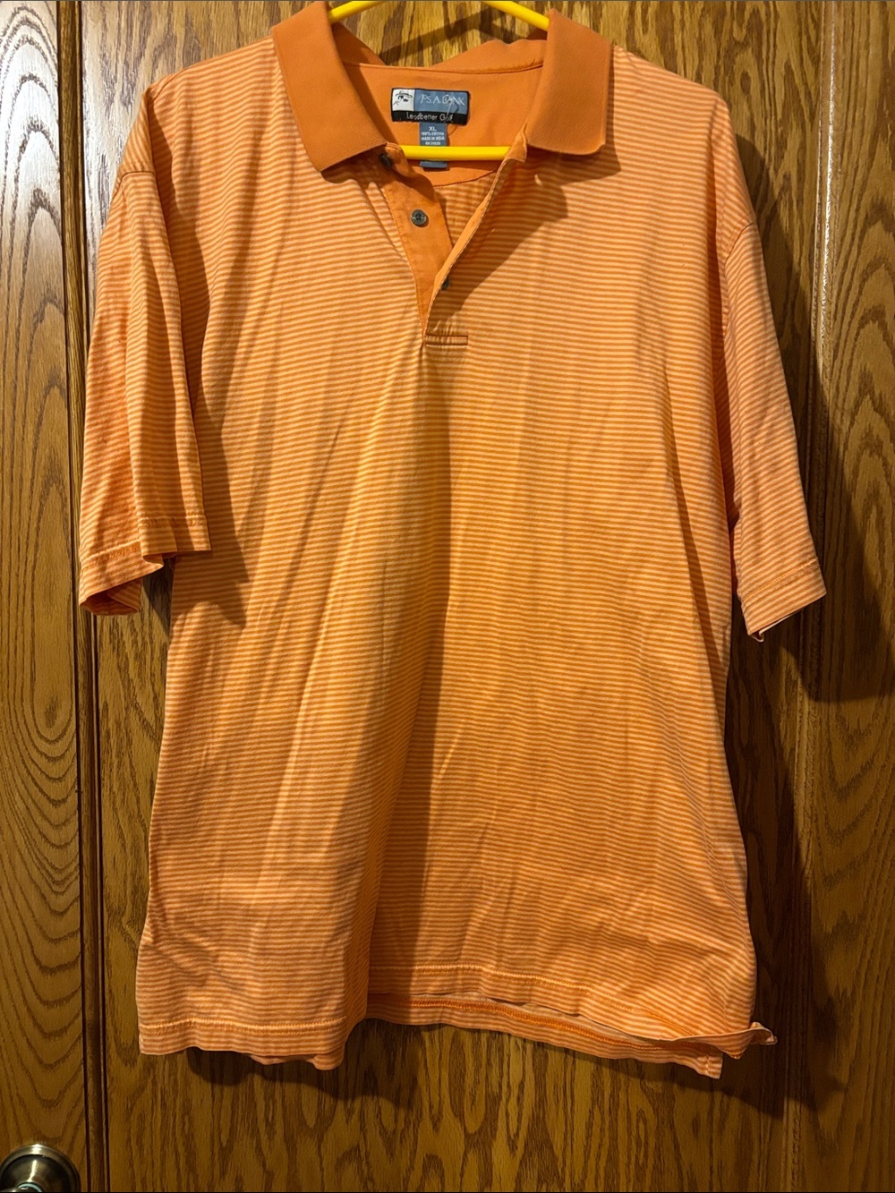 Tasso Elba Orange Striped Short-Sleeve Polo